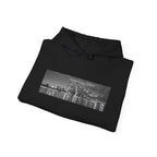 City Skyline Hoodie — Black & White Waterfront Panorama Pullover Printify Hoodie  314 Originals