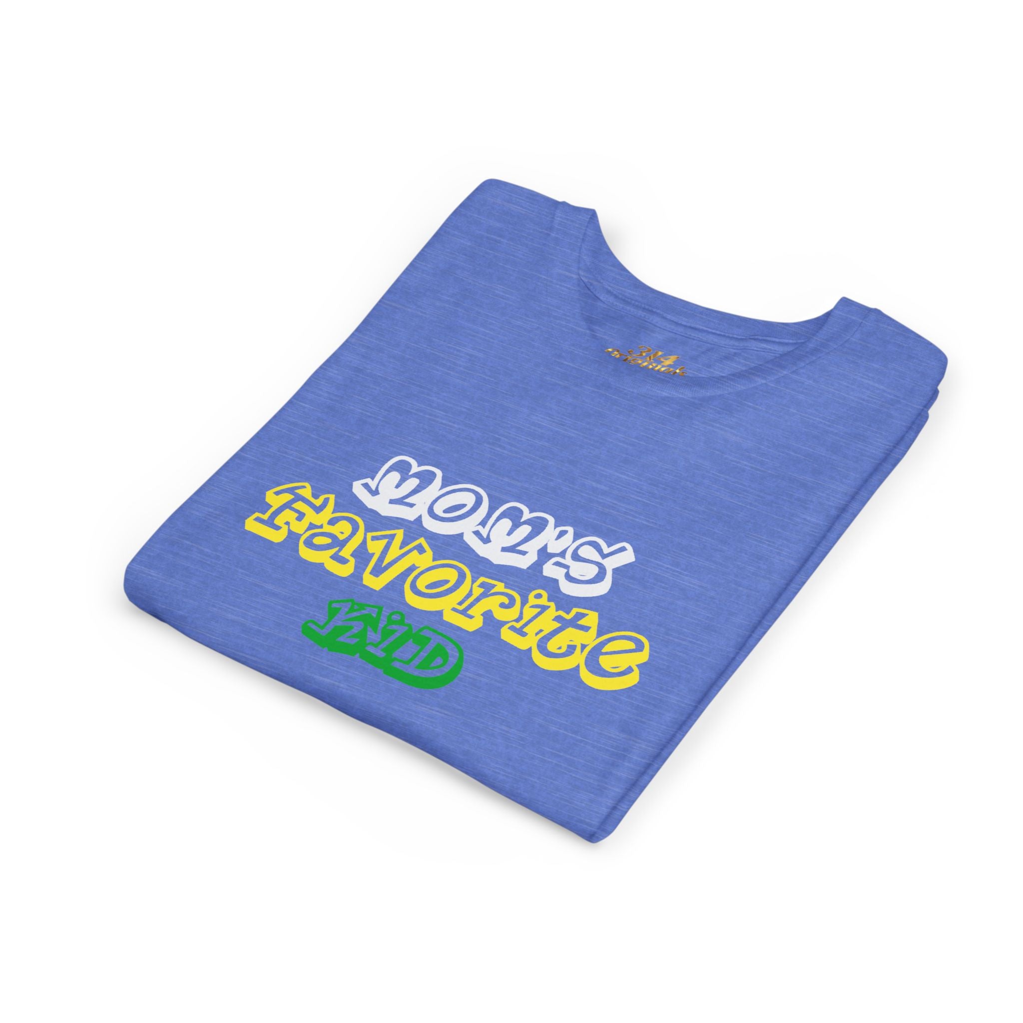 Girl's "Favorite Kid" Retro Yellow & Green Graphic T-Shirt