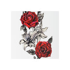 Red Rose & Lily Temporary Tattoo — Floral Vine Body Art Sticker - 314 Originals