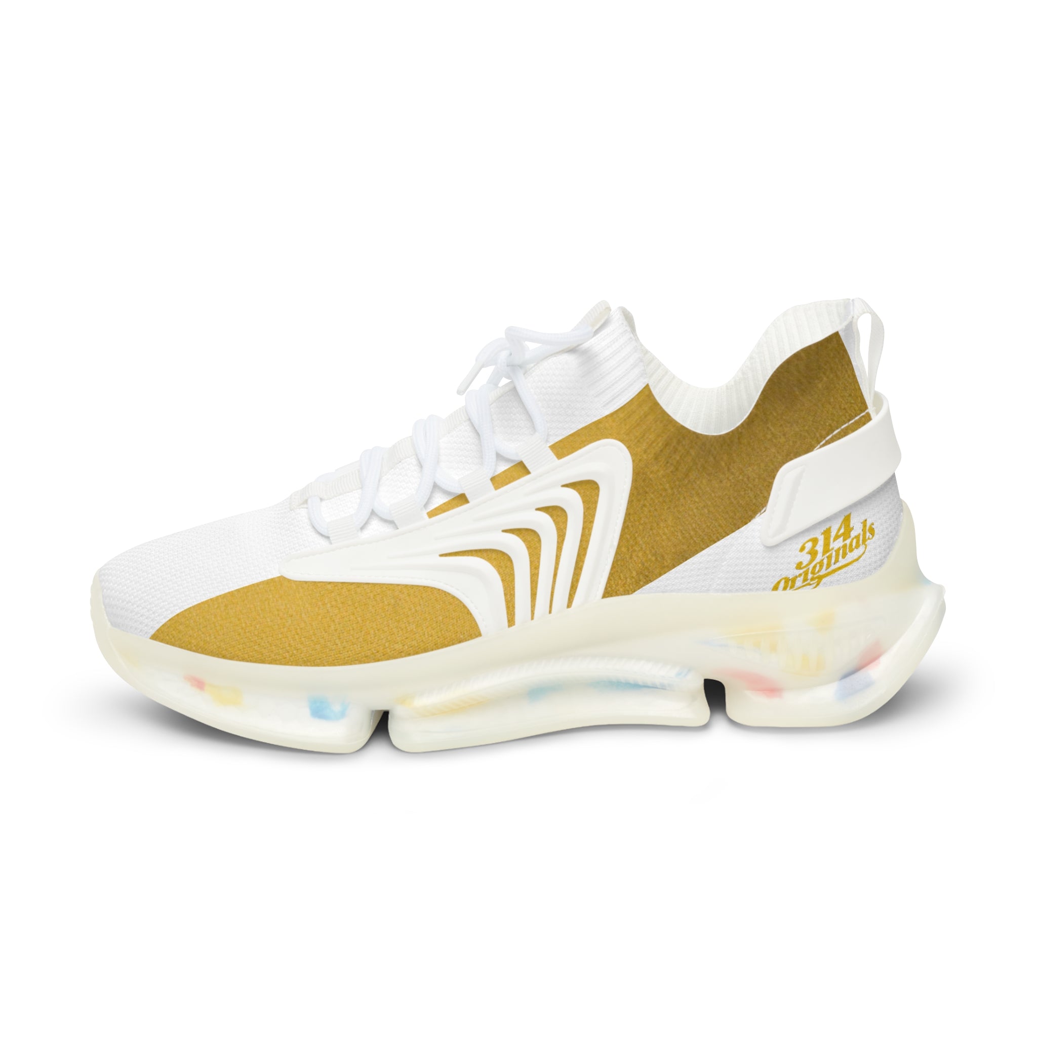 314 Gold Mesh Running Sneakers