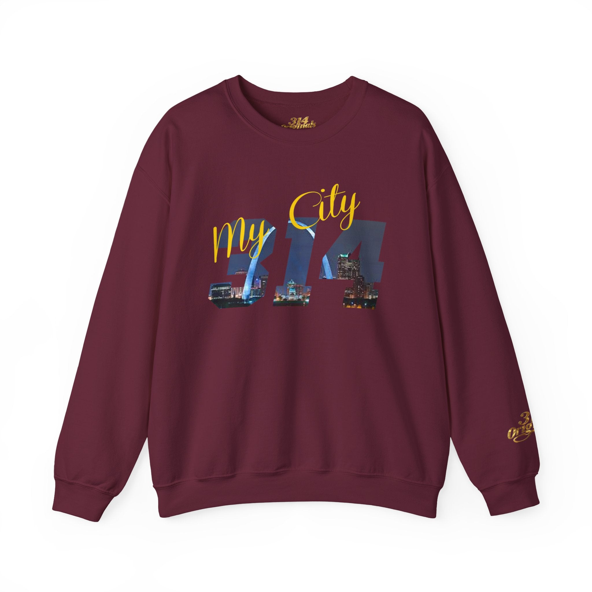 314 City Crewneck Sweatshirt — St. Louis Skyline Graphic - 314 Originals