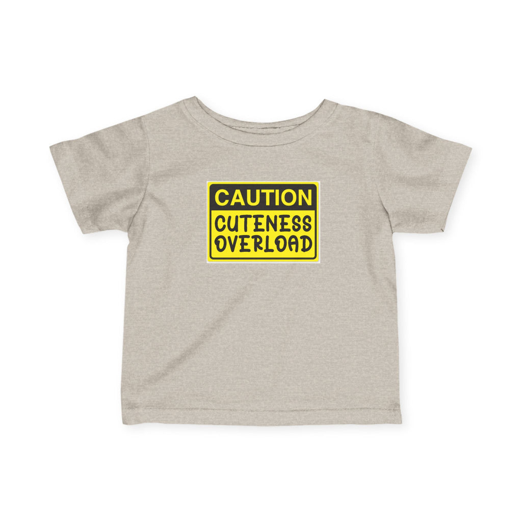 "Caution: Cuteness Overload" —  Baby T‑Shirt (Yellow Warning Sign) - 314 Originals