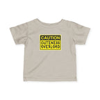 "Caution: Cuteness Overload" —  Baby T‑Shirt (Yellow Warning Sign) - 314 Originals