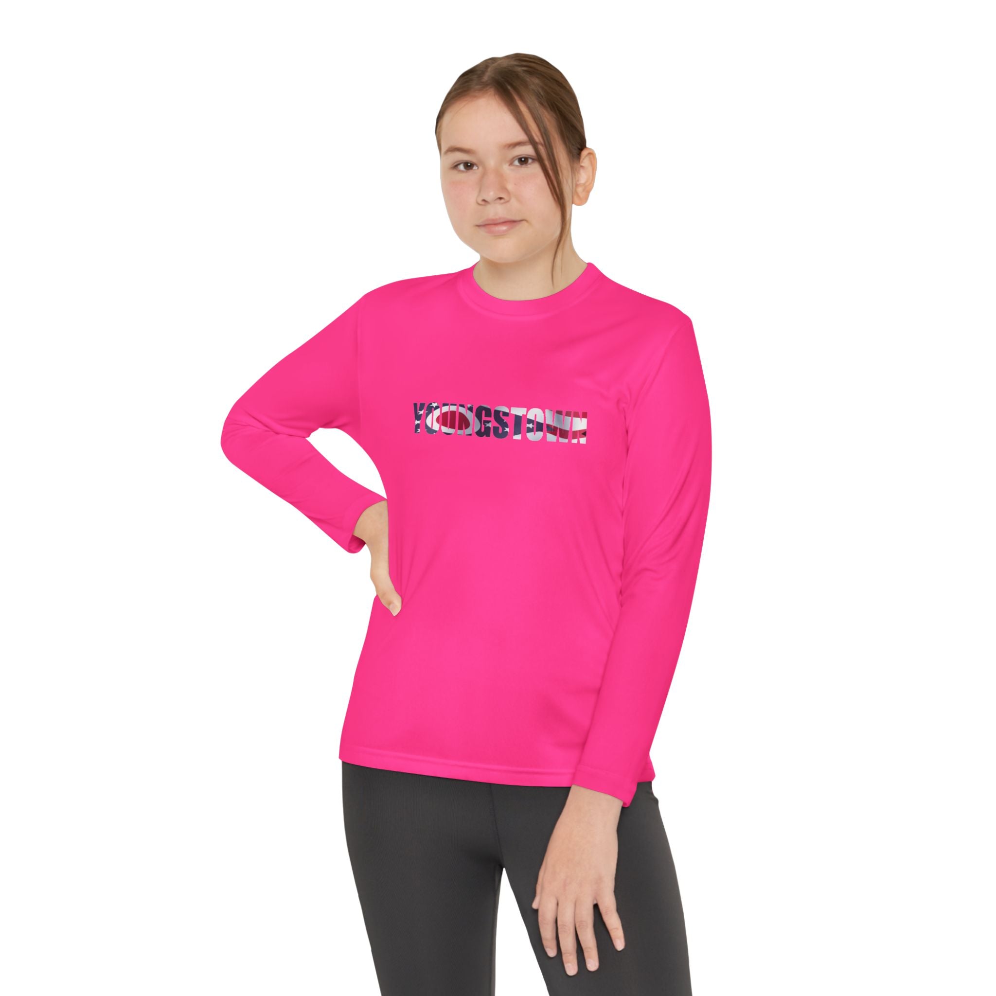 Ohio Flag Youth Long Sleeve Tee — Youngstown Text Graphic - 314 Originals
