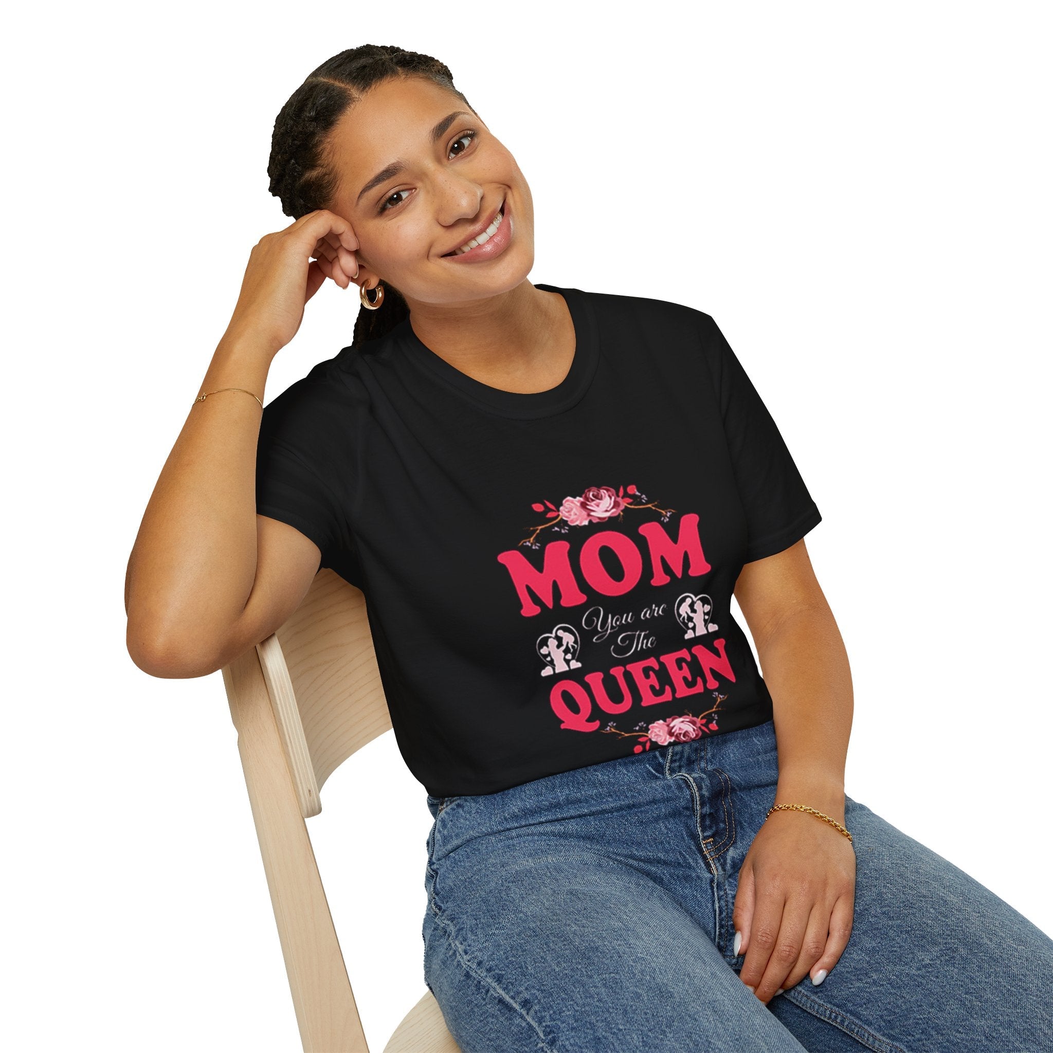 Mom You Are The Queen T‑Shirt — Floral Mother's Day Gift Printify T-Shirt  314 Originals