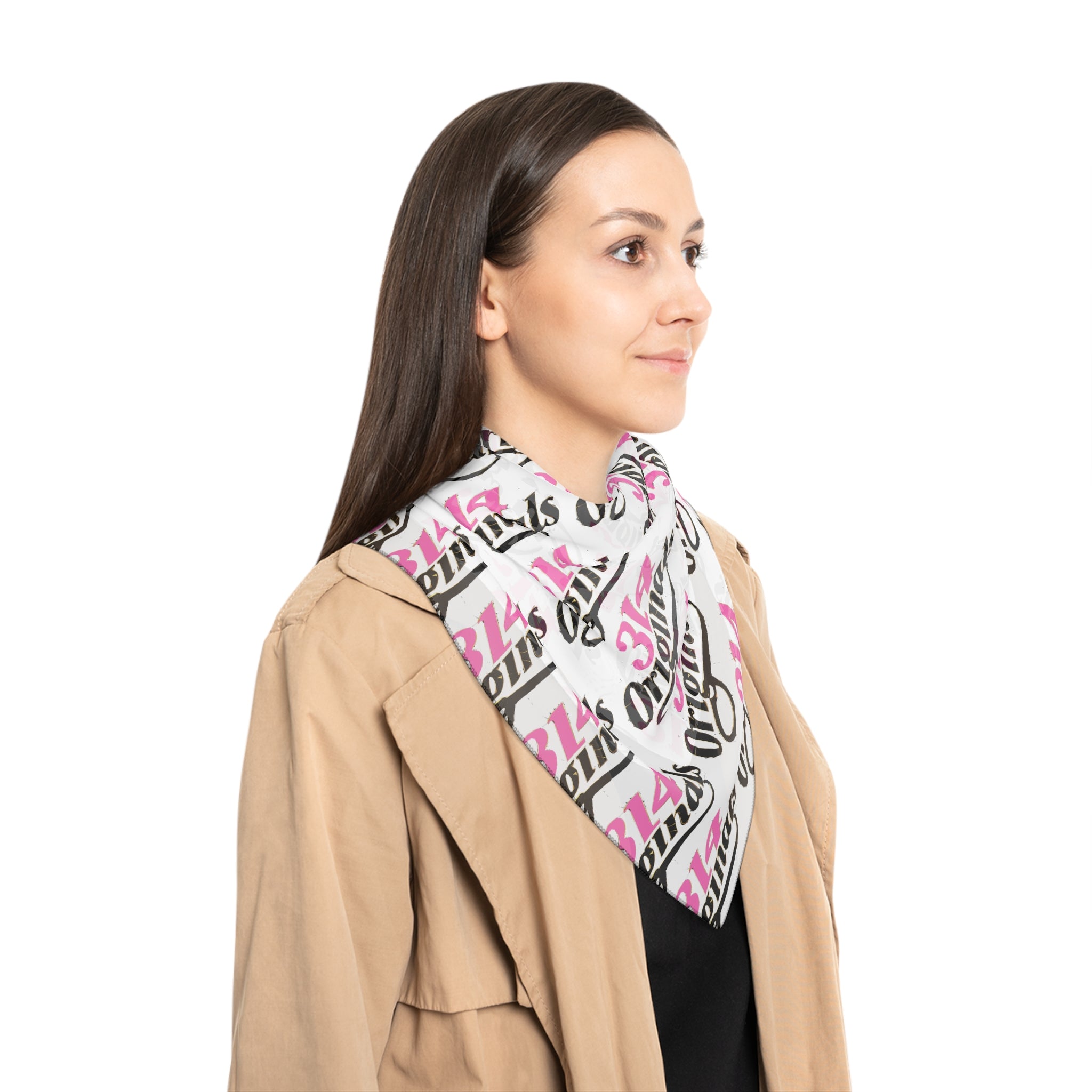314 Logo Scarf — Pink & Black Poly Scarf - 314 Originals
