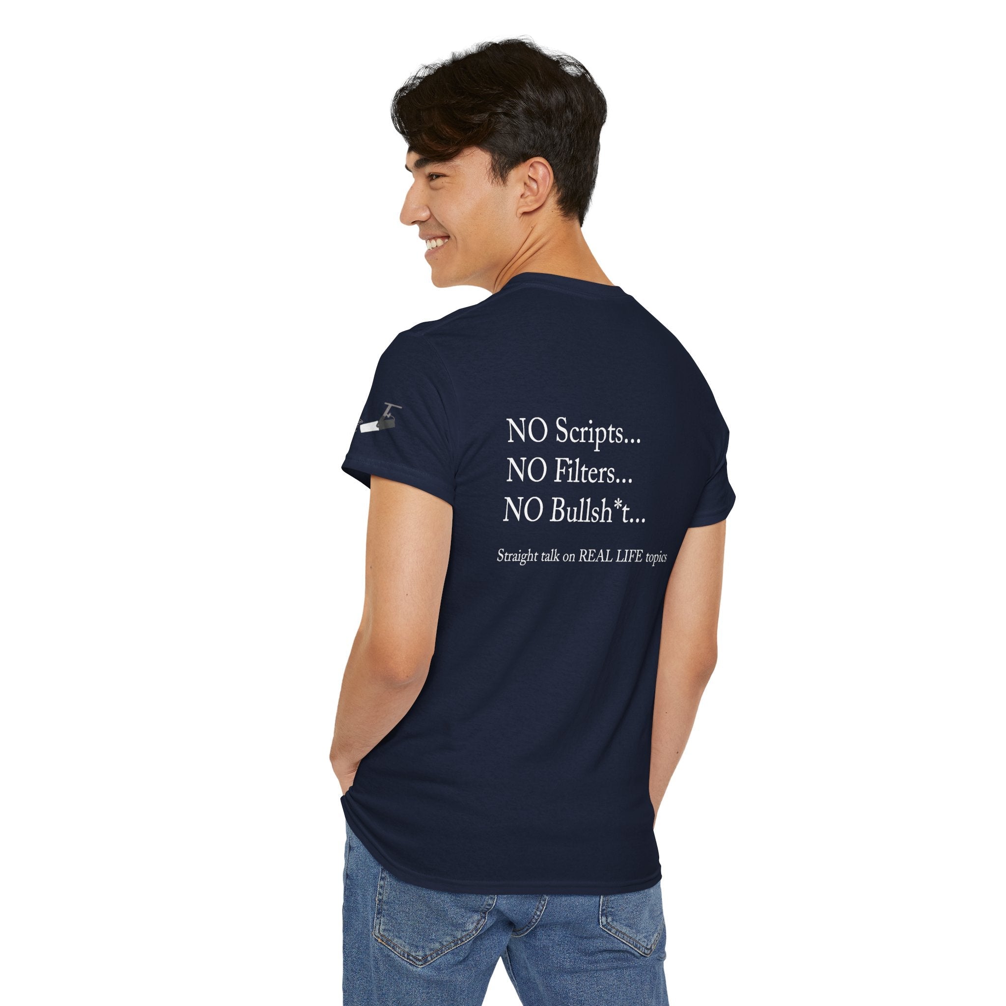 Tell It Like It Is Podcast — Bold Statement Graphic T‑Shirt ("No Scripts… No Filters… No Bullsh*t") Printify T-Shirt  314 Originals