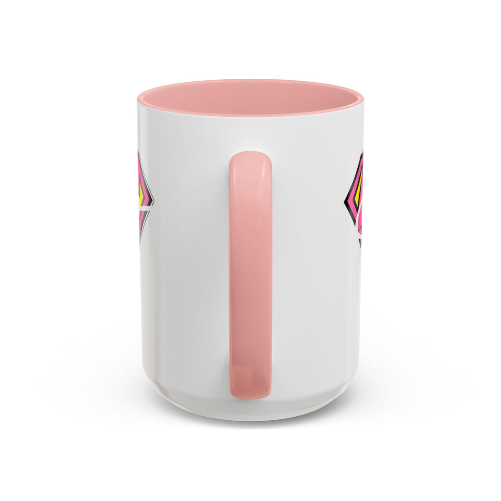 Sassy Supergirl Accent Coffee Mug – Pink & Yellow Super S Logo (11/15oz) - 314 Originals