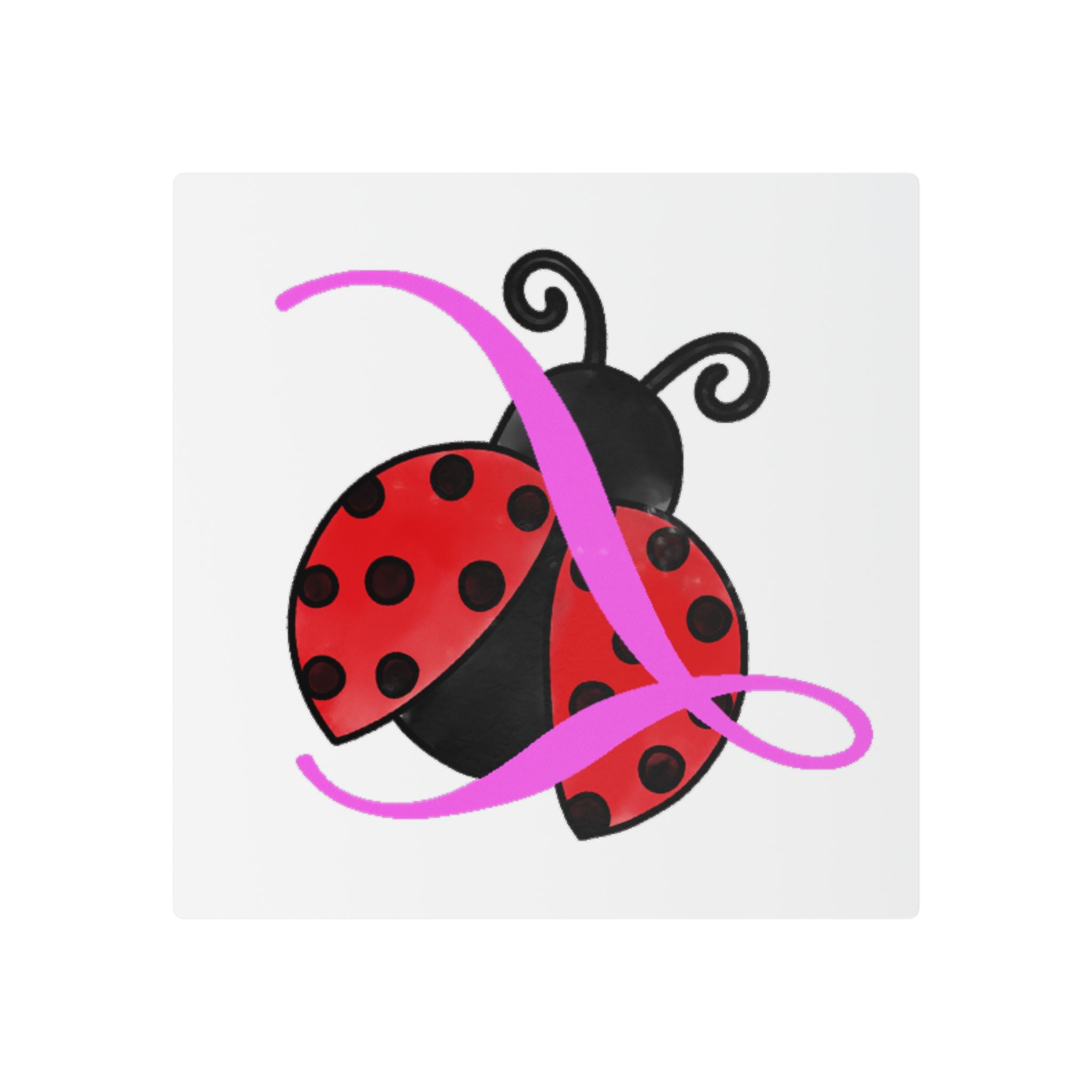 Ladybug Temporary Tattoos — Cute Red & Black Ladybird Design with Pink Ribbon Accent - 314 Originals