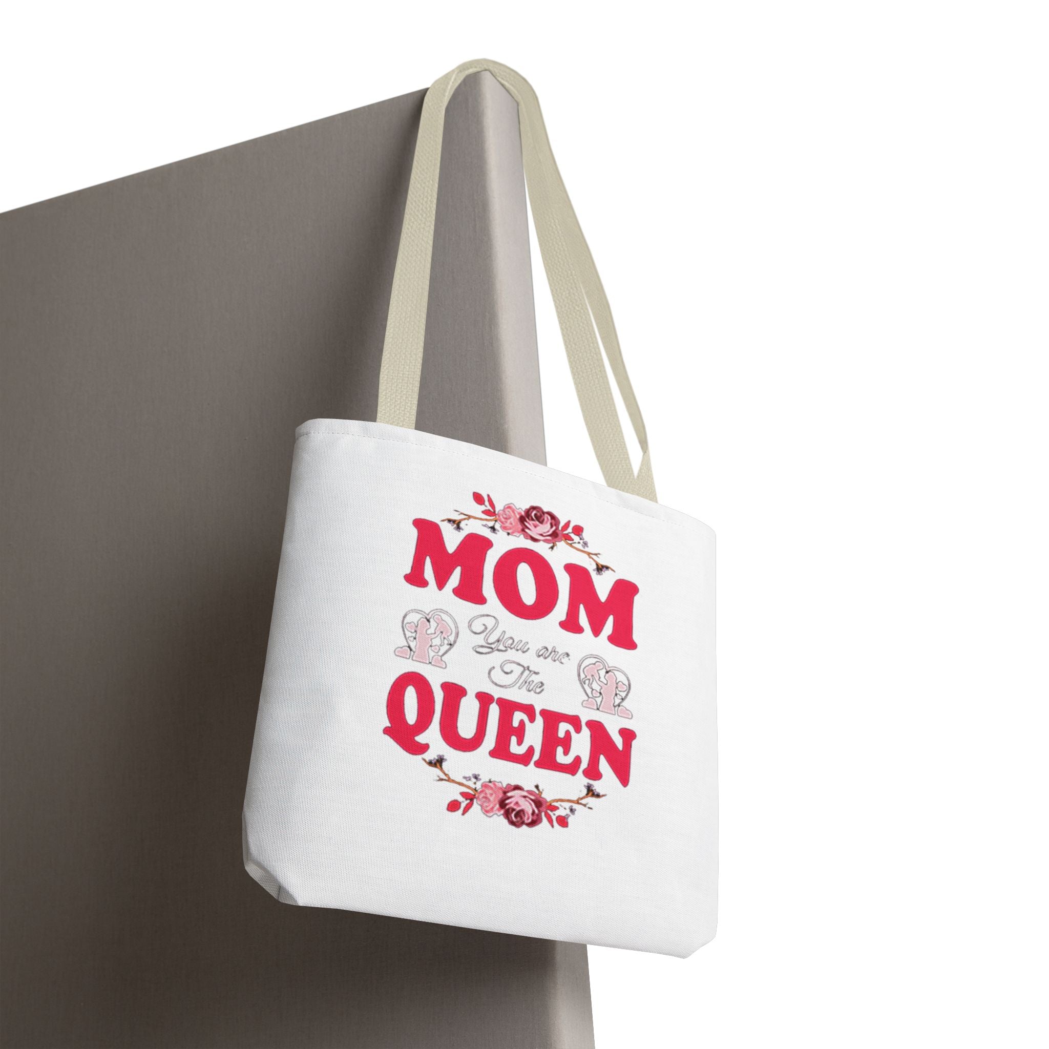 "Mom You're the Queen" Floral Mother's Day Tote Bag Printify Bags  314 Originals