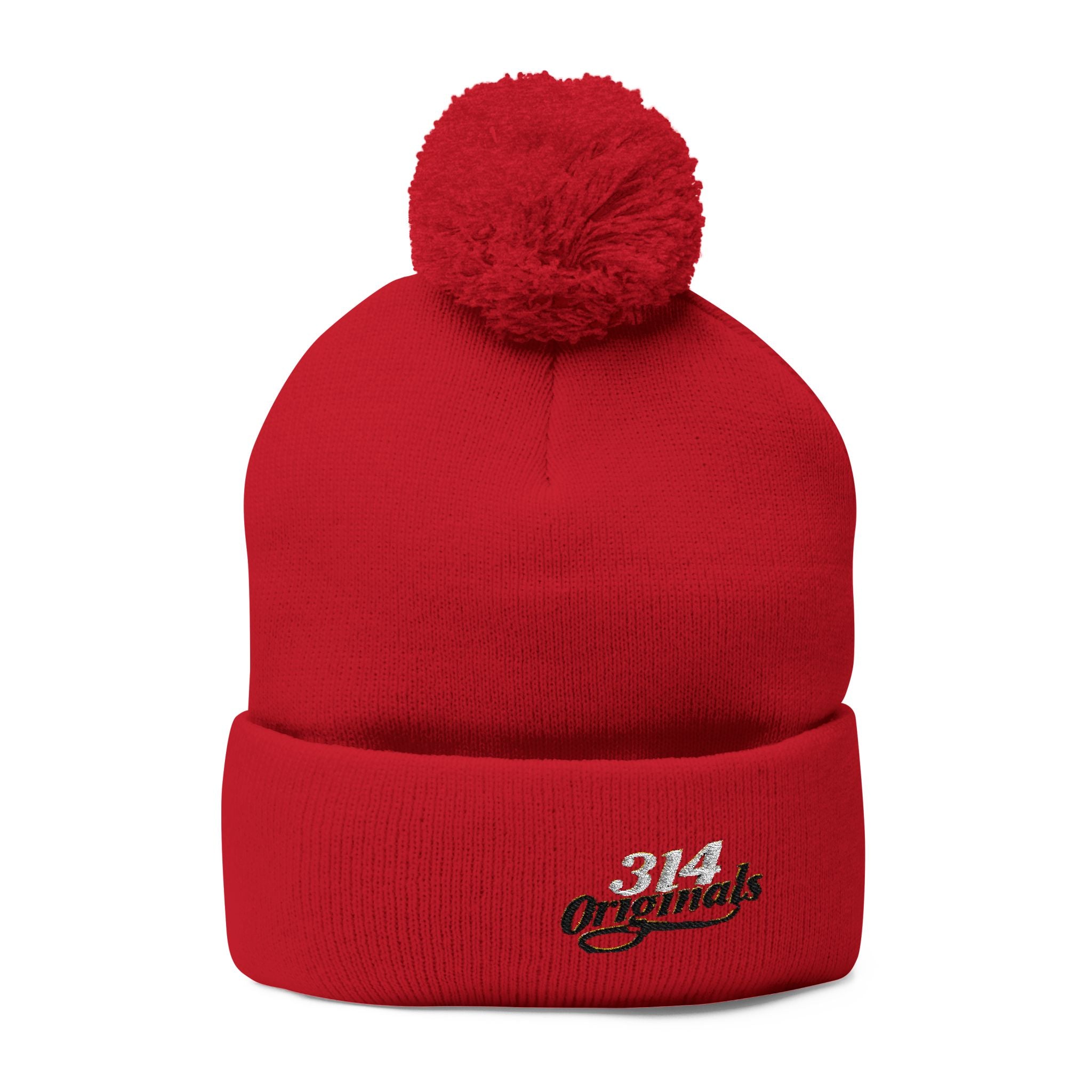 Embroidered Pom-Pom Knit Cap — "314 Originals" Beanie - 314 Originals