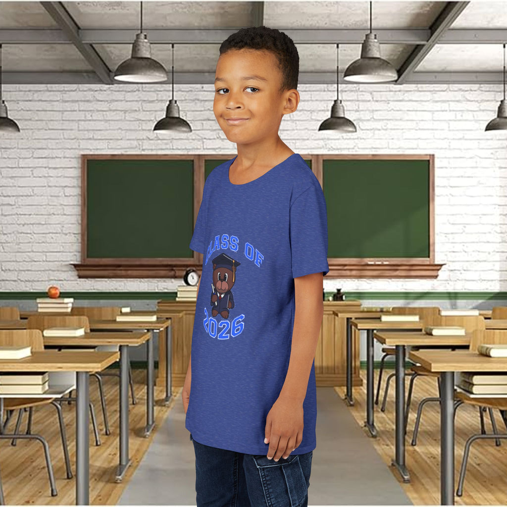 Class of 2026 Kids Graduation T‑Shirt — Cute Graduate Bear Youth Tee