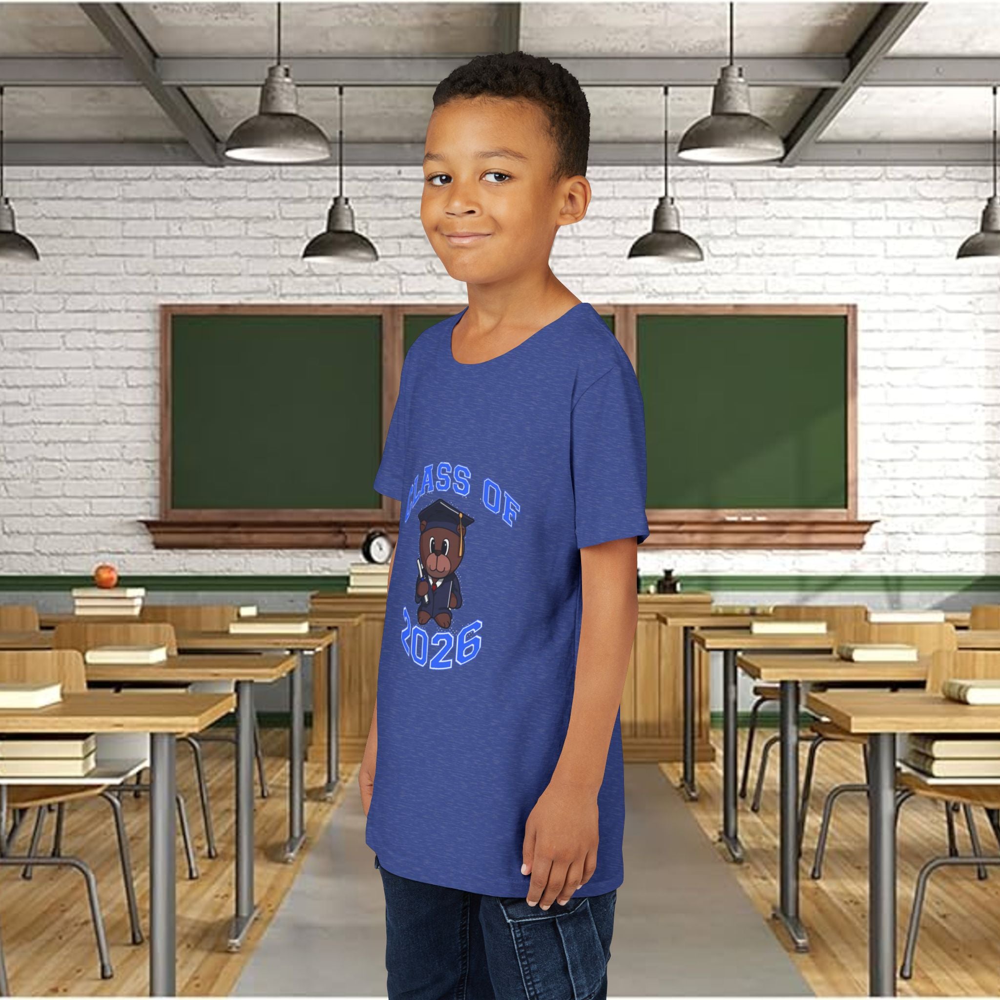 Class of 2026 Kids Graduation T‑Shirt — Cute Graduate Bear Youth Tee