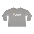 "Princess" Script Top with Gold Crown-Toddler Long Sleeve Tee Printify Kids clothes  314 Originals