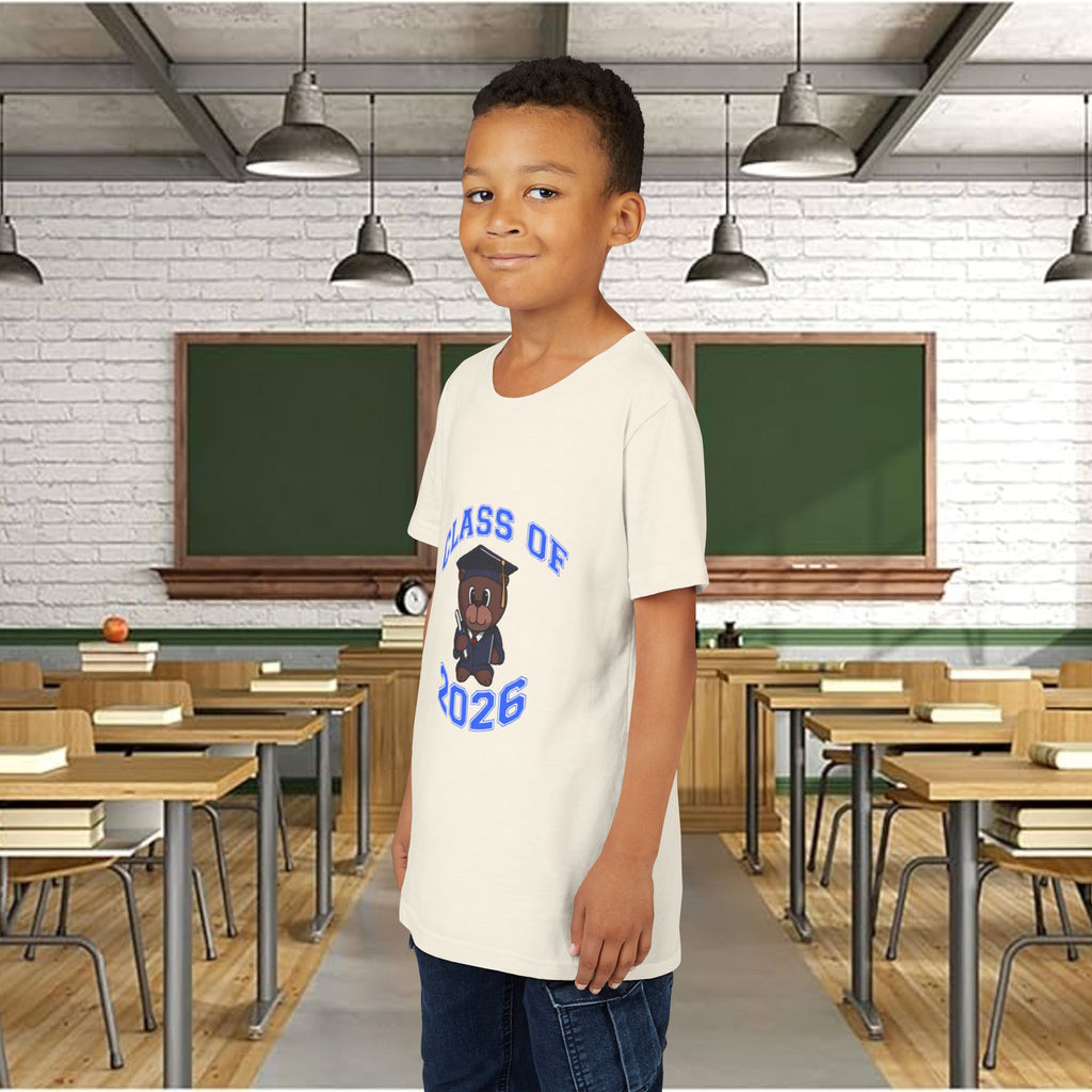 Class of 2026 Kids Graduation T‑Shirt — Cute Graduate Bear Youth Tee