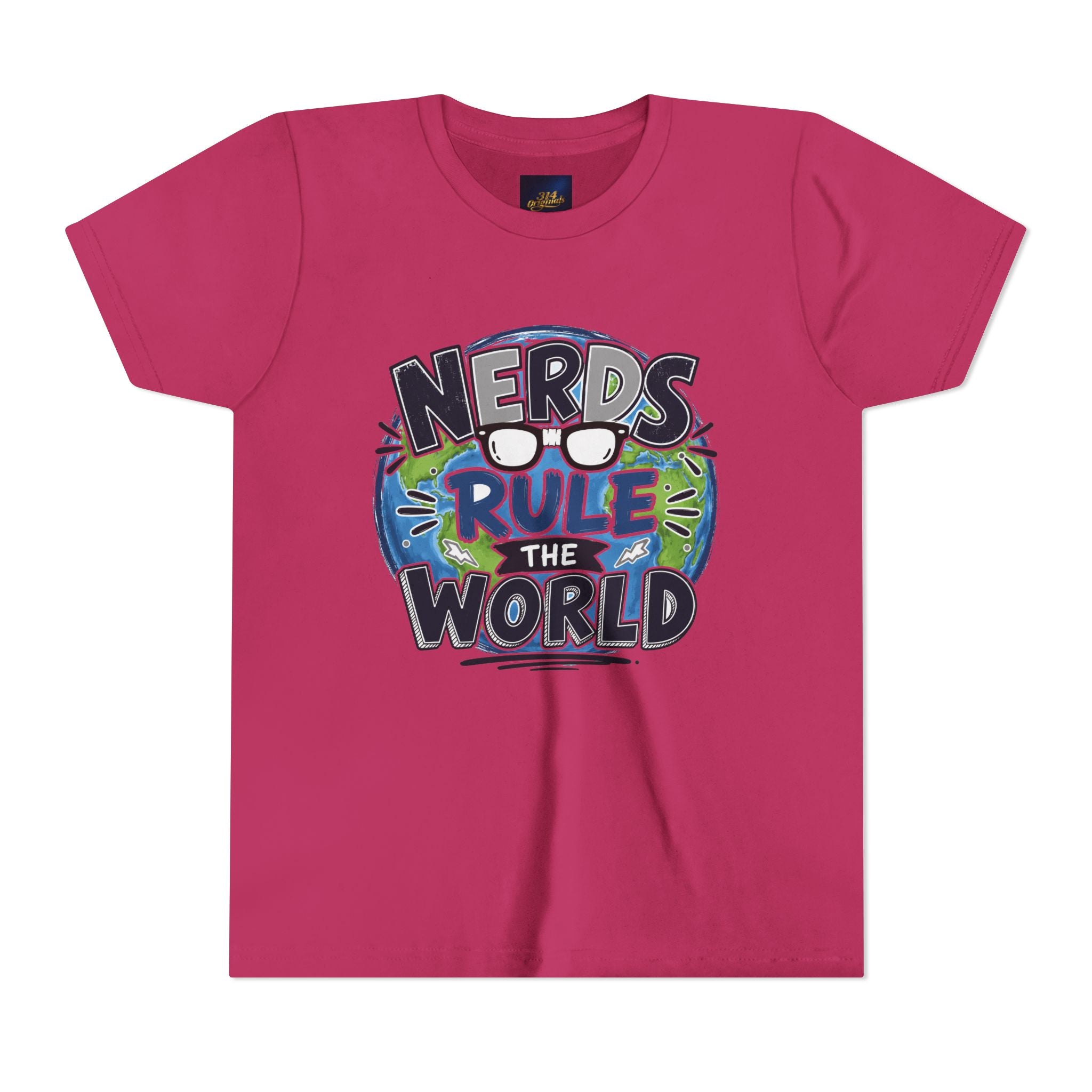 "Nerds Rule the World" Graphic Youth Girls Tee Shirt