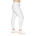 Plus Size Leggings — White High-Waist Leggings with Gold Script '314 Originals' Side Print - 314 Originals