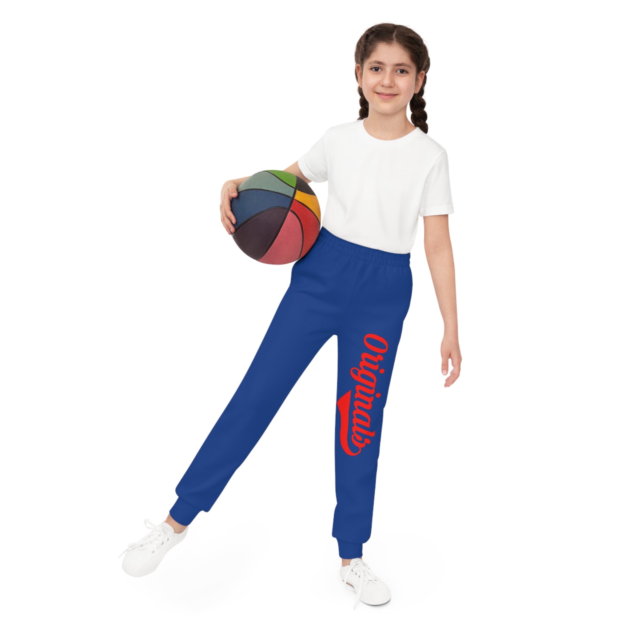 Blue Grey Youth Joggers — Red "Originals" Script Side Graphic - 314 Originals