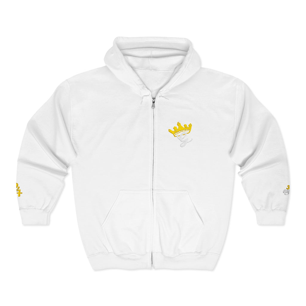 King's Gear Zip Hoodie — Full‑Zip with Gold Crown Emblem - 314 Originals