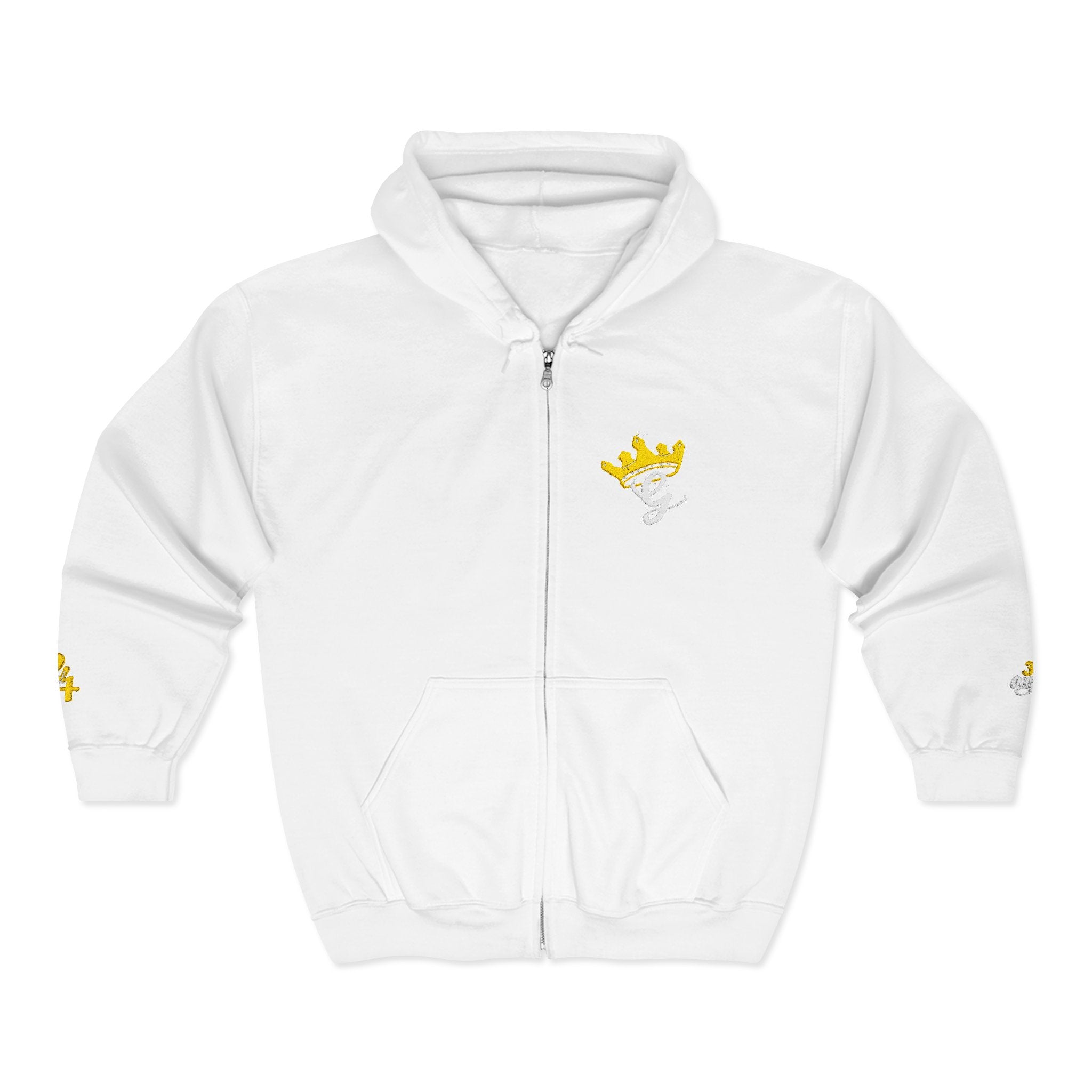 King's Gear Zip Hoodie — Full‑Zip with Gold Crown Emblem - 314 Originals