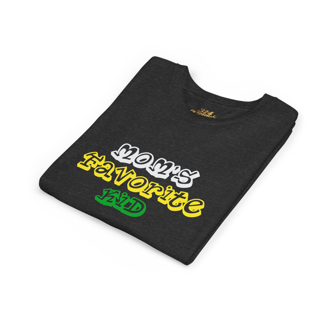 Girl's "Favorite Kid" Retro Yellow & Green Graphic T-Shirt