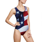 American Flag One-Piece Swimsuit — Patriotic USA Women's Swimwear