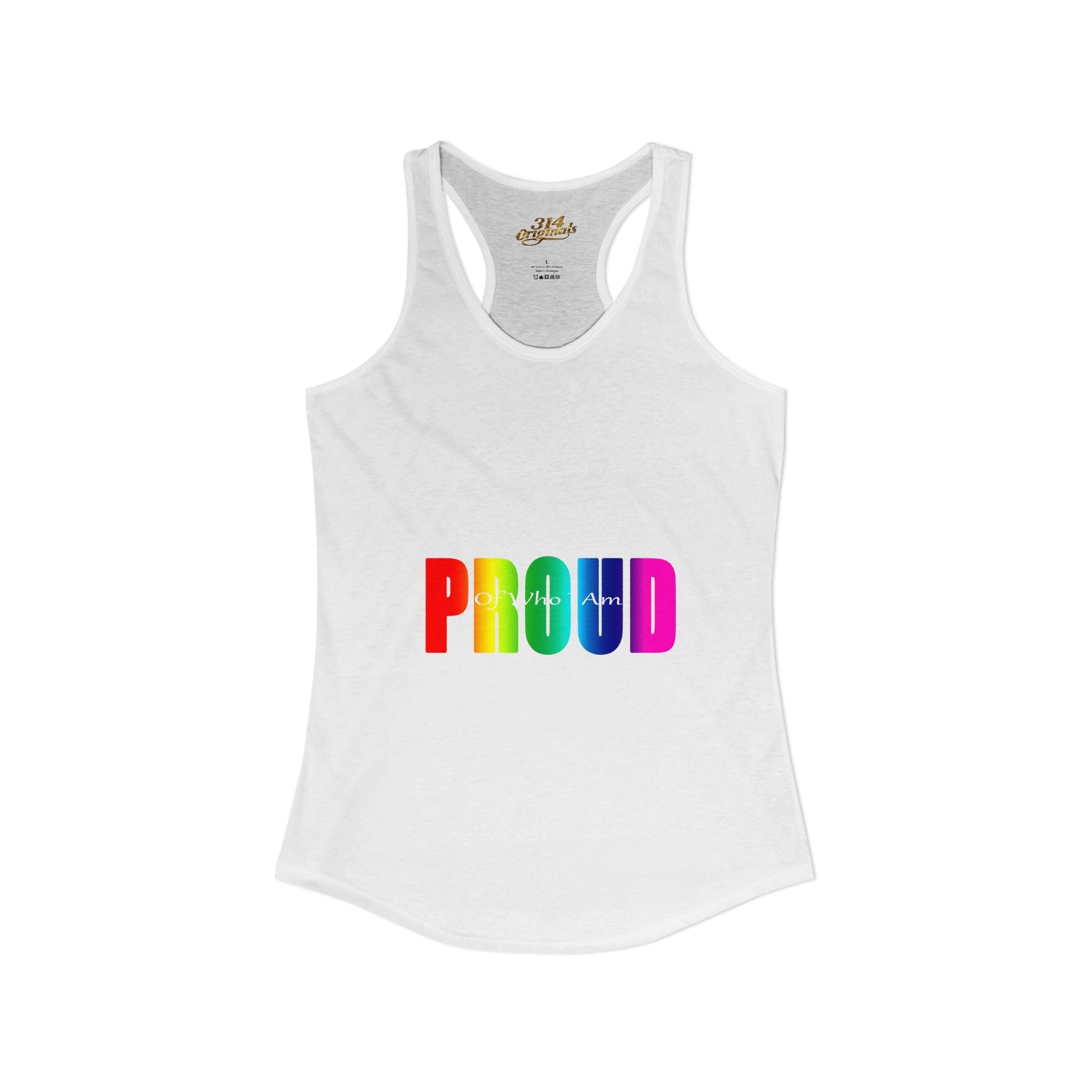 'PROUD' Women's Ideal Racerback Tank Printify Tank Top  314 Originals