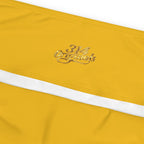 Yellow Plus Size Leggings — Subtle Side Script Graphic, Comfortable Everyday Activewear - 314 Originals