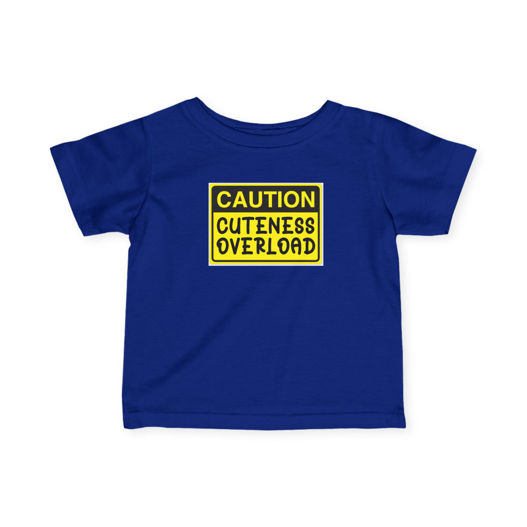 "Caution: Cuteness Overload" —  Baby T‑Shirt (Yellow Warning Sign) - 314 Originals