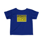 "Caution: Cuteness Overload" —  Baby T‑Shirt (Yellow Warning Sign) - 314 Originals