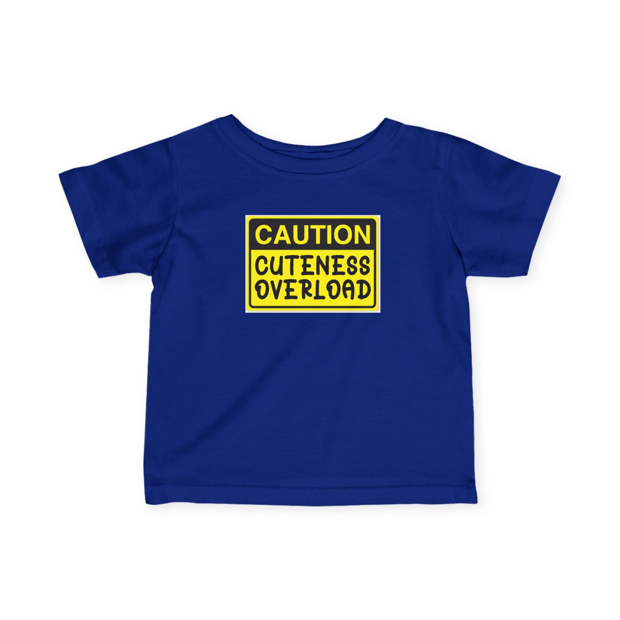 "Caution: Cuteness Overload" —  Baby T‑Shirt (Yellow Warning Sign) - 314 Originals