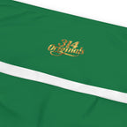 Dark Green Plus Size Leggings — Subtle Side Script Graphic, Comfortable Everyday Activewear - 314 Originals