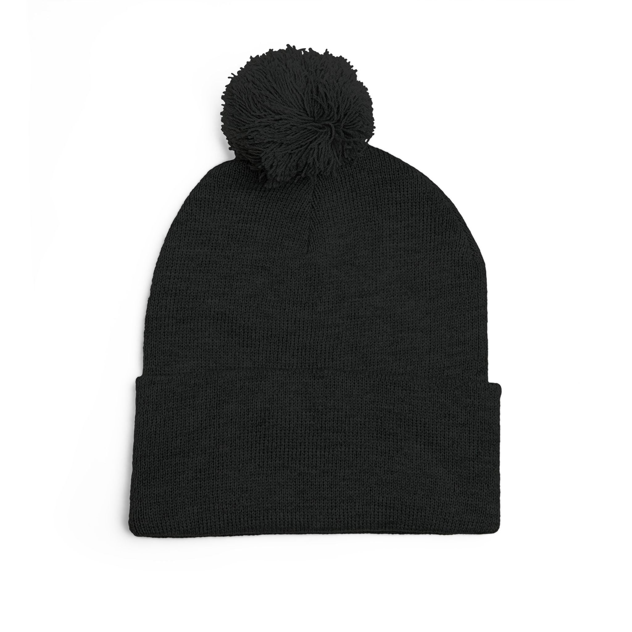 Embroidered Pom-Pom Knit Beanie – Cozy Winter Hat with Small Script Logo - 314 Originals