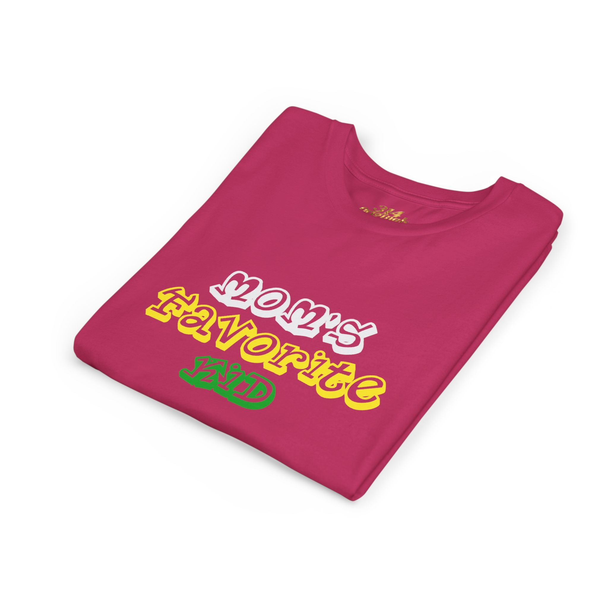 Girl's "Favorite Kid" Retro Yellow & Green Graphic T-Shirt