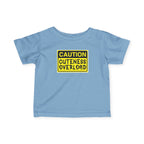 "Caution: Cuteness Overload" —  Baby T‑Shirt (Yellow Warning Sign) - 314 Originals