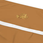 Light Brown Plus Size Leggings — Subtle Side Script Graphic, Comfortable Everyday Activewear - 314 Originals