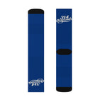 Blue Sublimation Socks with '314 Originals' Script — Athletic Crew Socks - 314 Originals