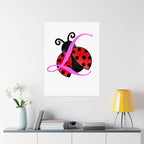 Ladybug Initial “L” Matte Poster — Cute Nursery Wall Art for Girls Printify Poster  314 Originals