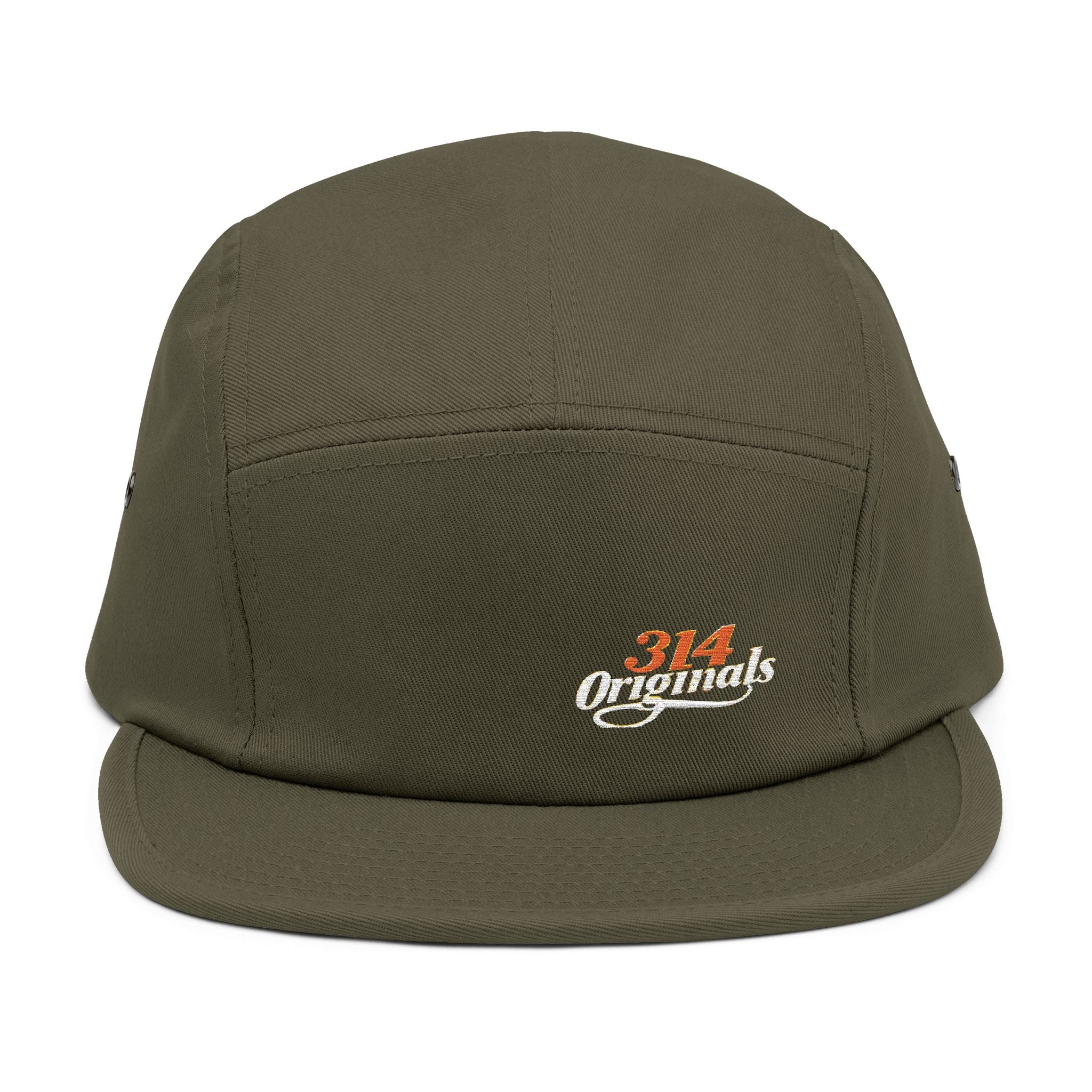 Retro Script Logo Embroidered 5-Panel Cap — - 314 Originals