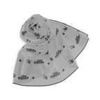 Grey and Black Logo Scarf - Script Pattern Polyester Scarf - 314 Originals