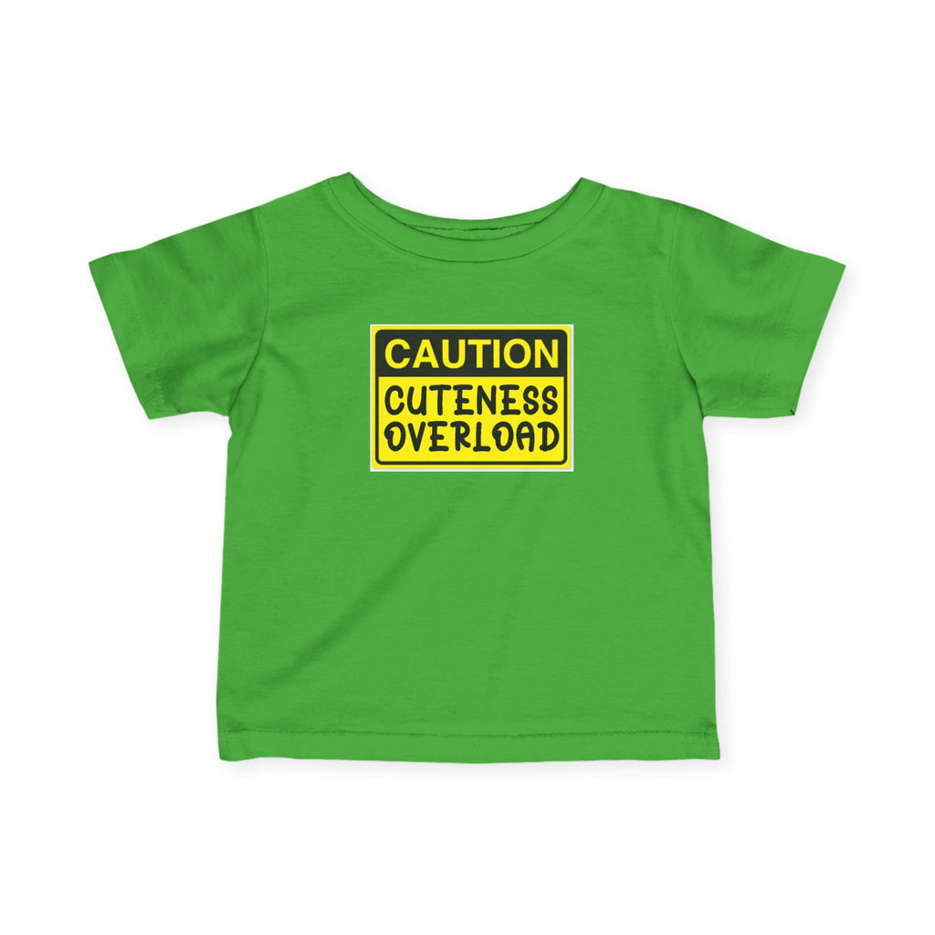 "Caution: Cuteness Overload" —  Baby T‑Shirt (Yellow Warning Sign) - 314 Originals