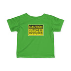"Caution: Cuteness Overload" —  Baby T‑Shirt (Yellow Warning Sign) - 314 Originals