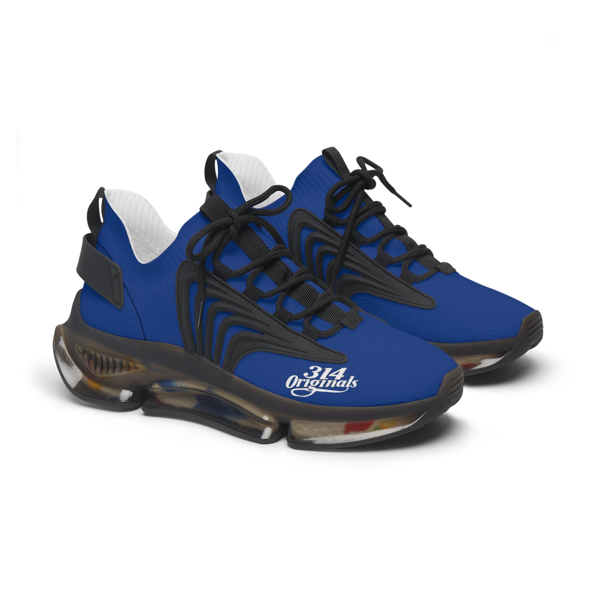 Women's Blue Mesh Sneakers — Lightweight Athletic Running Shoes with '314 Originals' Accent