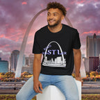 St. Louis Arch Skyline Tee — Born Hustler Front, 314 Originals Back - 314 Originals