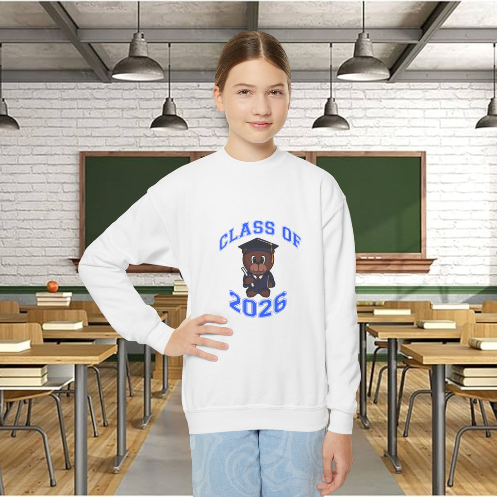 Class of 2026 Youth Crewneck Sweatshirt – Graduation Bear Design
