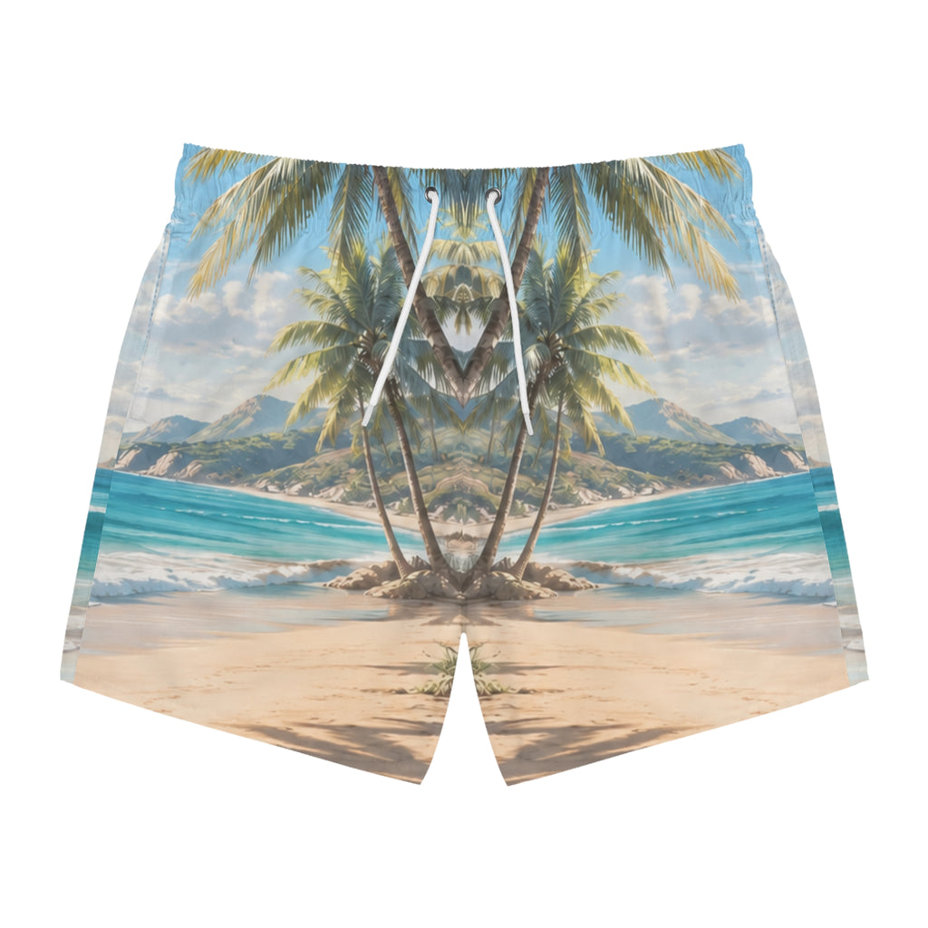 Tropical Palm Beach Swim Trunks