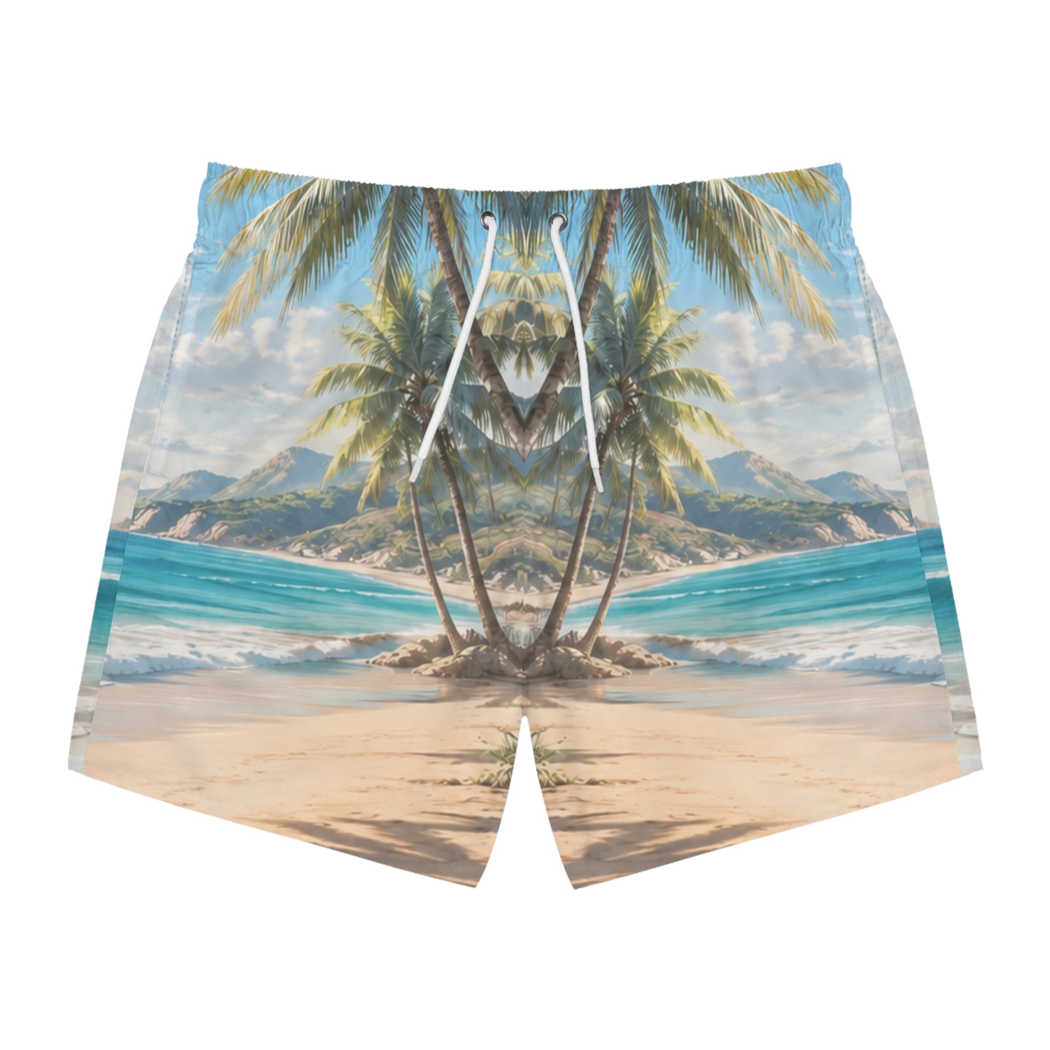 Tropical Palm Beach Swim Trunks