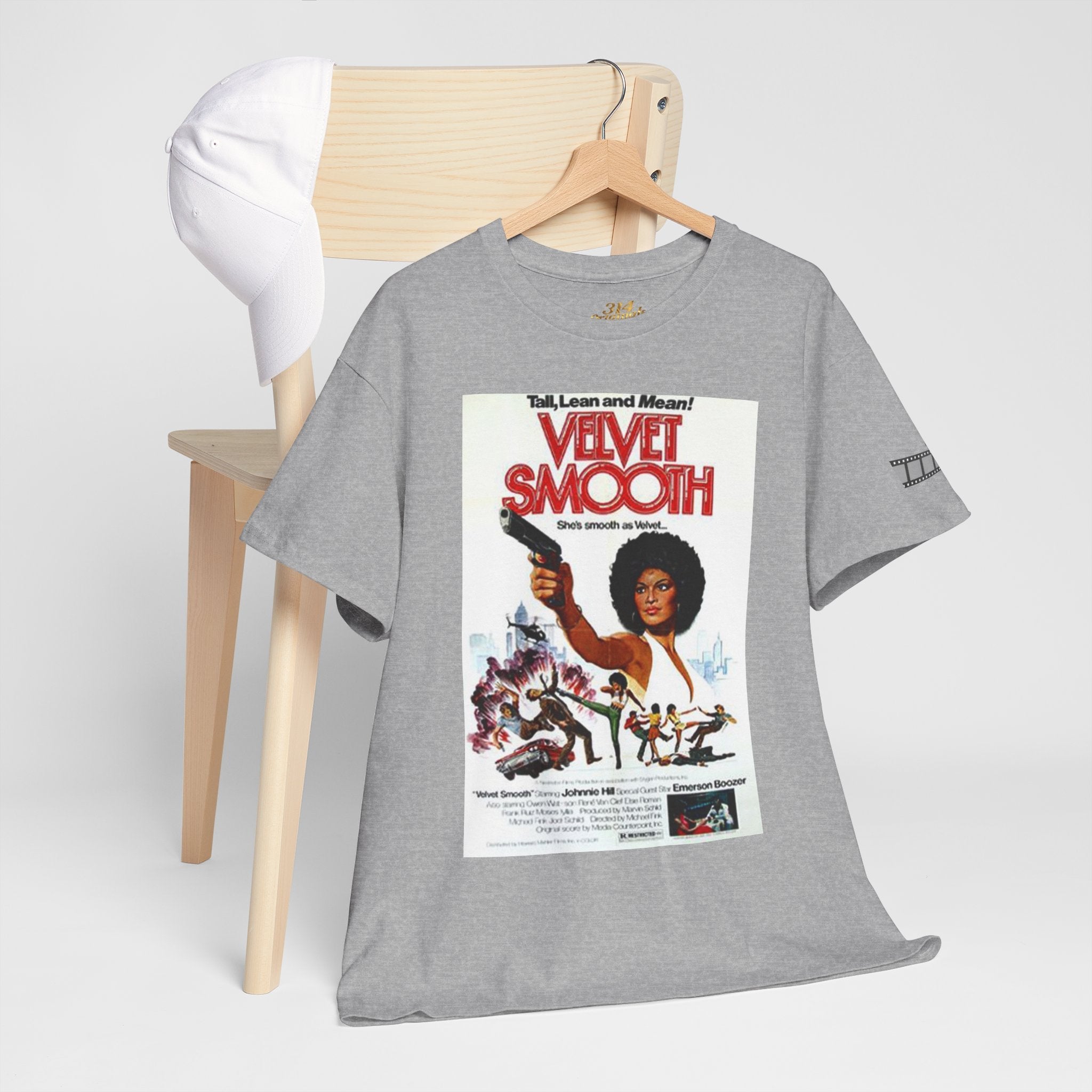 Velvet Smooth Retro Movie Poster Tee — Vintage Blaxploitation Graphic T-Shirt Printify T-Shirt  314 Originals