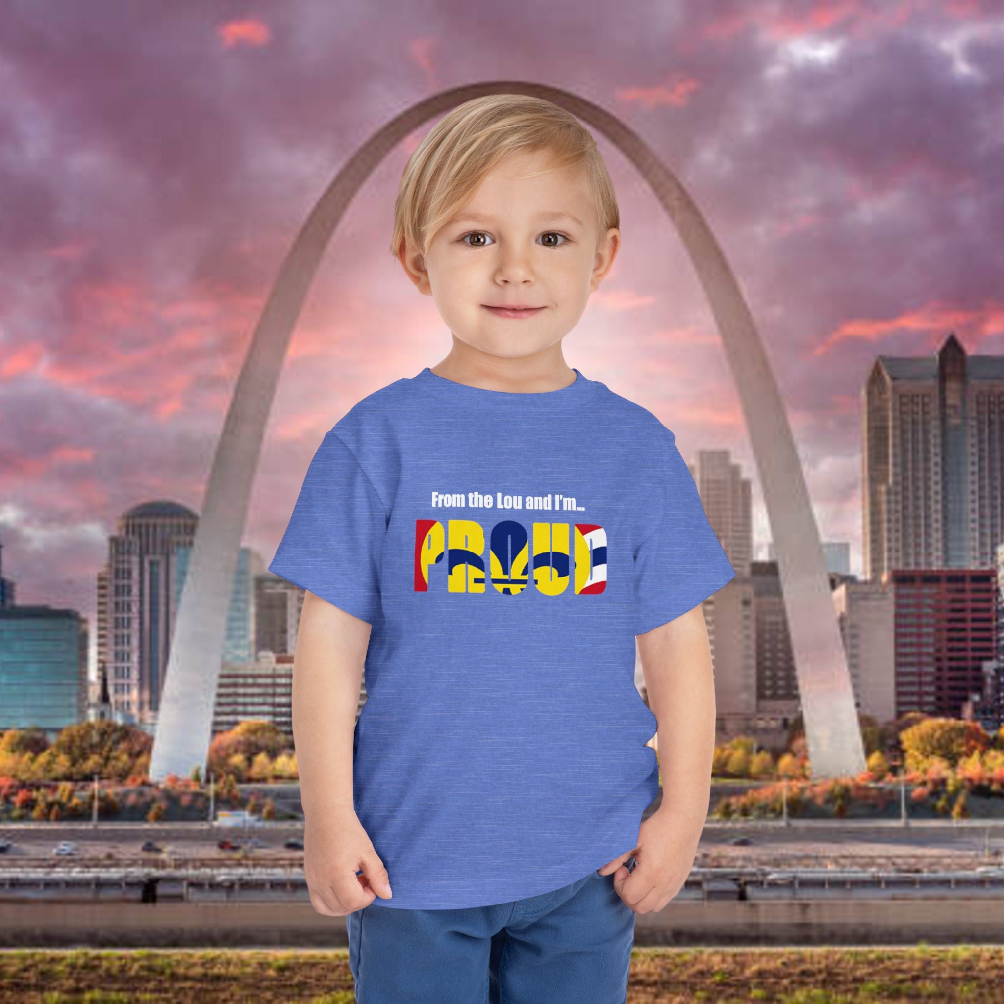 Toddler Tee — "From the Lou and I’m... Proud" St. Louis Flag Kids Shirt - 314 Originals