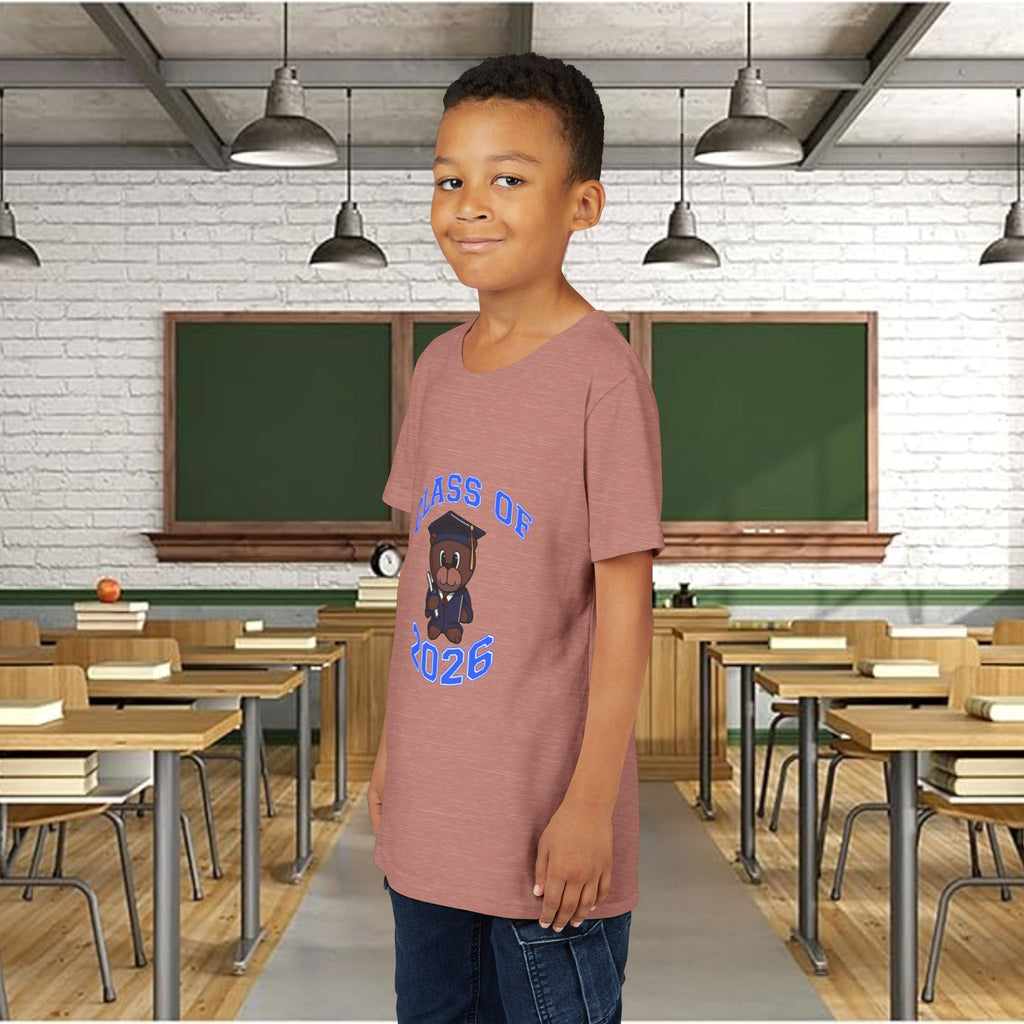 Class of 2026 Kids Graduation T‑Shirt — Cute Graduate Bear Youth Tee